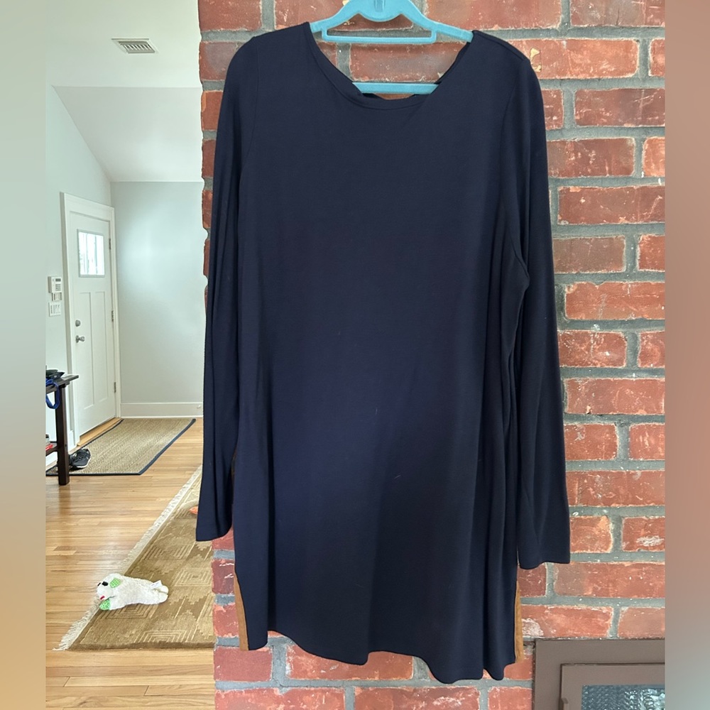 Lauren Ralph Lauren - 2x - Wool Navy Blue Tunic with Slits